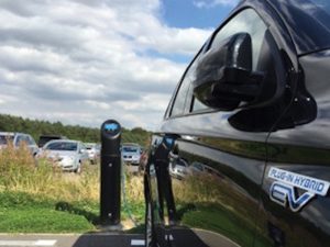 Plug-in hybrid vehicle on charge
