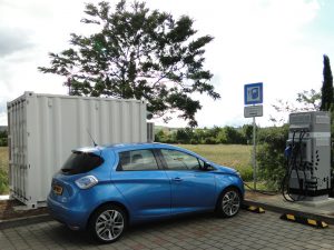 Second-life batteries used to power quick-charge points along highways