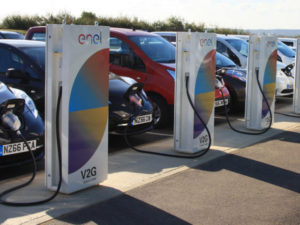 Electric vehicles being used for vehicle to grid