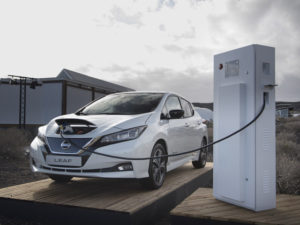 Nissan Leaf 40kWh plugged into V2G charger