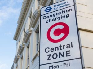 Congestion Charge signage on Millbank