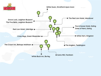 Fuller's map of Pod Point chargepoint installs