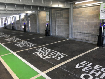 The chargepoints are located in the airport's new multi-storey car park
