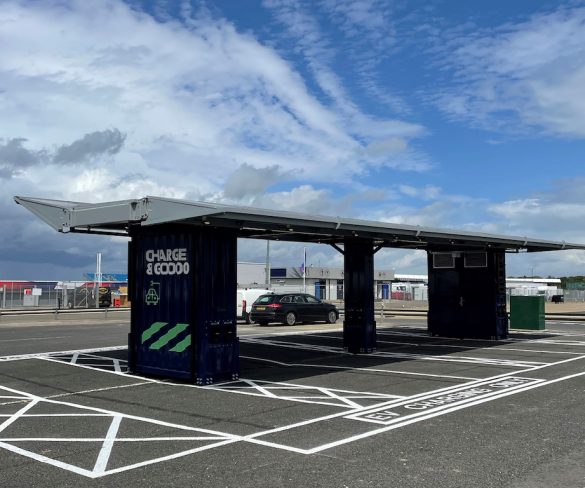 Pop-up solar-powered EV charging hubs installed at Silverstone